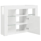 Corner LED TV Cabinet 100x40x68cm High gloss White 889789