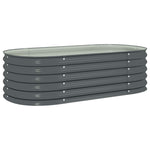 Garden Raised Bed 160x80x44 cm Galvanised Steel Grey 45529