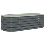 Garden Raised Bed 160x80x44 cm Galvanised Steel Grey 45529
