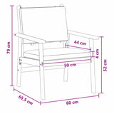 Garden Chair with Cushion 2 pcs Cream White Solid Acacia Wood 4106576