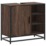 Bathroom Sink Cabinet Brown Oak 65x33x60 cm Engineered Wood 849288