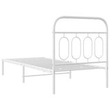 Metal Bed Frame without Mattress with Headboard White 90x200cm 377159