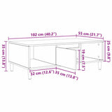 Coffee Table Concrete Grey 102 x 55 x 35 cm Engineered Wood 876192