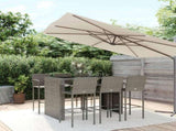 Garden Bar Set Grey PE rattan, powder-coated steel, tempered glass 3187670