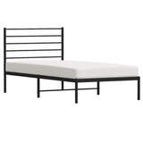 Metal Bed Frame without Mattress with Headboard Black 100x200cm 352314