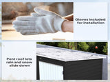 6 x 4ft Metal Garden Storage Shed, Outdoor Tool Storage Shed with Lockable Door and Gloves for T3398P328513