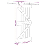 Sliding Door NARVIK Natural and Black 95 x 210 cm 3445235