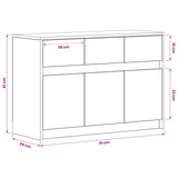 TV Cabinet 91 x 34 x 61 cm Black Oak Engineered Wood 8010330