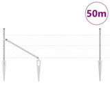 Hexagonal Fence with Post 50 x 0.8 m Galvanised Steel Silver 3353411