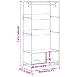 Wardrobe Grey Sonoma 90x50x180 cm Engineered Wood 849297