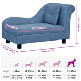Dog Sofa with Pillow Blue 83x44x44 cm Plush 171104