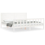Bed Frame without Mattress White Super King Size Solid Wood Pine 3193222