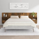 Bed Headboard with Cabinets Smoked Oak Engineered Wood 3115721