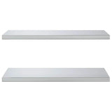 Wall Shelves 2 pcs 75x40x3 cm Silver Stainless Steel 30281