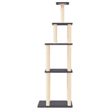 Cat Tree with Sisal Scratching Posts Dark Grey 183 cm 171746