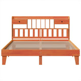 Bed Frame without Mattress Wax Brown 200x200 cm Solid Wood Pine 3308833