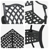 Garden Table Set 5 pcs Black Cast Aluminium 3334737