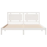 Extra Long Bed Frame without Mattress White 200x210 cm Solid Wood 3309194