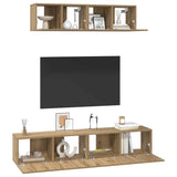 TV Cabinet Set Wall-mounted 4 pcs Artisan Oak Engineered Wood 3393362