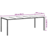 Garden Table Grey 250 x 100 x 75 cm Poly Rattan 362555