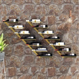 Wall-mounted Wine Rack for 7 Bottles 2 pcs Gold Metal 340899