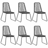Dining Set Black PVC rattan, powder-coated steel, aluminium, WPC 3060122