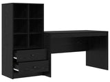 Desk with Drawer 2 pcs Black Oak 3337370