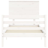 Bed Frame without Mattress White 90x200 cm Solid Wood 3195207