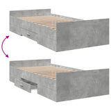 Bed Frame Concrete grey Engineered wood Small Single Bed Frame 3280352