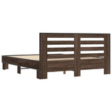 Bed Frame without Mattress Brown Oak 150x200 cm King Size 3280101