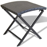 Folding Stool Poly Rattan Black 41788