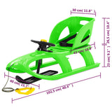 Sledge with Seat and Wheel Green 102.5x40x23cm Polypropylene 93729