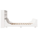 ZNTS Bookcase Bed without Mattress White 150x200 cm King Size Solid Wood 3323804