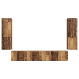 TV Cabinet Set Wall-mounted 4 pcs Old Wood Engineered Wood 3409049