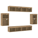 TV Cabinet Set Wall-mounted 8 pcs Artisan oak Engineered wood 3334387