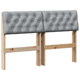 Upholstered Headboard Light Grey 120 cm Solid Pine Wood 879184