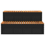 Hot Tub Step Black 100x50x50,5 cm Poly Rattan and Solid Acacia 4103944