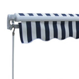 Folding Awning Manual Operated 300 cm Blue/White 275552
