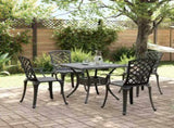 Garden Dining Set Black Cast Aluminium Medium Durable 3216350