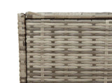 Garden Storage Box with Wheels Grey 283L Poly Rattan 365318