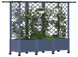 Raised Bed with Trellis and Roof Grey 163.5 x 40 x 142 cm PP 3423126