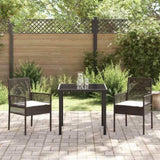 Garden Dining Set with Cushion 3 pcs Brown Poly Rattan 3379870