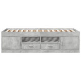 Daybed with Drawers without Mattress Concrete Grey 100x200 cm 3280240