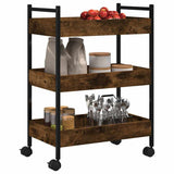 Kitchen Trolley Smoked Oak 50x30x70 cm Engineered Wood 842358