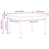 Coffee Table Natural 60 x 50 x 36 cm Solid Pine Wood 892761