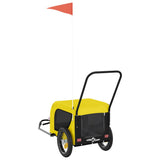 Pet Bike Trailer Yellow and Black Oxford Fabric and Iron 94015