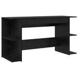 Desk with Shelf Black oak 140 x 50 x 75 cm Engineered wood 879649