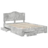 Bed Frame Concrete Grey 140 x 200 cm Engineered Wood 3413597