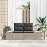 Garden Sofa Grey 123 x 62 x 69cm Poly Rattan 42006807