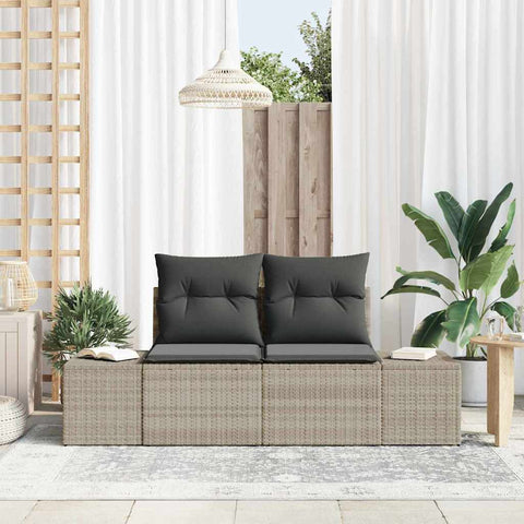 Garden Sofa Grey 123 x 62 x 69cm Poly Rattan 42006807
